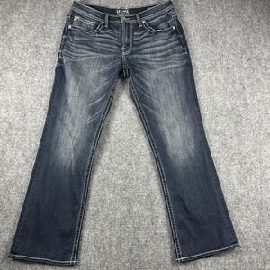 Salvage Mayhem Boot Jeans Mens 33x31 Blue Regular Fit Bootcut Buckle Distressed